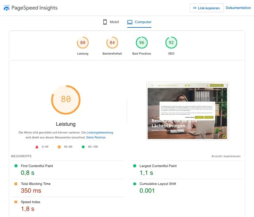 Bild Titel_ PageSpeed Insights hilft dabei, die Ladezeit zu analysieren, Quelle_ pagespeed.web.dev